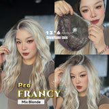 [PRE-ORDER]JBEXTENSION 24 Inches Long Wave Mix Blonde Pre-Cut 13X6 Free Part Snowflake Lace Frontlace Glueless Wig FRANCY PRO - MIX BLONDE【BENDY EAR TABS】