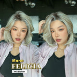 JBEXTENSION FELICIA MONO Full Monofilament Handmade Full Lace Full Hand Tied Wig 11 Inches Mix Blonde Mono Lace Handmade Futura Fiber Wig with Anti-slip Silicone Strips Glueless Wig FELICIA MONO - MIX BLONDE【BENDY EAR TABS】