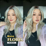 JBEXTENSION FLORIA MONO Full Monofilament Wig 20 Inches Curly Mix Blonde Full Mono Lace Glueless with Anti-slip Silicone Strips Wig FLORIA MONO - MIX BLONDE【BENDY EAR TABS】