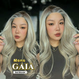 JBEXTENSION GAIA MONO Monofilament Handmade Wig 6X5 Full Monofilament Hand Tied Top Wig 24 Inches Curly Bali Blonde Mono Lace Wig Glueless Wig GAIA MONO - BALI BLONDE【BENDY EAR TABS】