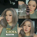 JBEXTENSION 14 Inches Pine Cones Pre-Cut 13X6 Free Part Snowflake Lace Frontlace Bob Cut Glueless Wig GIOIA PRO - PINE CONES【BENDY EAR TABS】