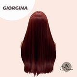 JBEXTENSION 26 Inches Straight Red Wig With Bangs GIORGINA