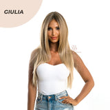 JBEXTENSION 26 Inches Straight Balayage Blonde With Dark Root Frontlace Wig GIULIA (JULIA) FREE PARTING