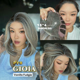 JBEXTENSION 14 Inches Vanilla Fudgie Pre-Cut 13X6 Free Part Snowflake Lace Frontlace Bob Cut Glueless Wig GIOIA PRO - VANILLA FUDGIE【BENDY EAR TABS】