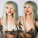 Get the Influencer Look with 25 Inches Light Blonde Straight Wig SUSAN