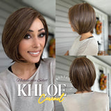 Nichole's Selection - 12 Inches Bob Cut Caramel Pre-Cut Snowflake Lace Frontlace Glueless Wig KHLOE LACE