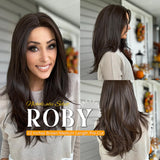 Nichole's Selection -22 Inches Brown Medium Length Women Pre-Cut Frontlace Glueless Wig ROBY