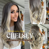 Nichole's Selection - 26 Inches Curly Mix Blonde Free Part Pre-Cut Frontlace Glueless Wig CHELSEY