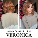 Nichole's Selection - VERONICA MONO Full Monofilament Wig 12 Inches Auburn Wave Mono Lace Wig With Anti-slip Silicone Strips Glueless Wig VERONICA MONO AUBURN