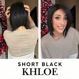 Nichole's Selection -12 Inches Bob Cut Black Pre-Cut Snowflake Lace Frontlace Glueless Wig KHLOE BLACK