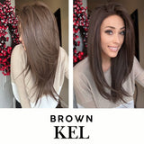 Nichole's Selection - 22 Inches Brown Pre-Cut Snowflake Lace Frontlace Glueless Wig KEL BROWN