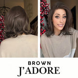 Nichole's Selection - 10 Inches Cold Brown Curly Lace Front Wig.Pre Plucked 13*4 HD Transparent Lace Frontal Handmade Futura Fiber Swiss Lace Synthetic Fiber Glueless Wig JADOR BROWN