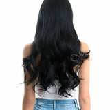 JBEXTENSION 26 Inches Long Curly Black Wig With Bangs KIKO