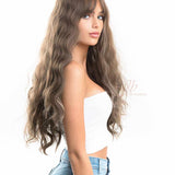 JBEXTENSION 25 Inches Extra Curly Wig Brown With Meches Women Wig KIM