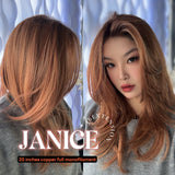 [PRE-ORDER] HOT OF SEASON -  JANICE MONO Full Monofilament Wig 20 Inches Copper Mono Lace Wig With Anti-slip Silicone Strips Glueless Wig JANICE MONO