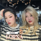 HOT OF SEASON - 18 Inches Blonde Curly Women Fashion Full Machine Wig With Bangs LORNA【PERMATEASE】