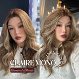 [PRE-ORDER] JBEXTENSION CLAIRE MONO CARAMEL BLONDE HIGHLIGHT Partial Monofilament Wig 22 Inches Caramel Blonde Highlight Partial Mono Lace Glueless Wig Claire Mono Caramel Blonde Highlight