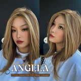 HOT OF SEASON -JBEXTENSION ANGELA MONO Monofilament Handmade Wig 6X5 Full Monofilament Hand Tied Top Wig 16 Inches Crème Caramel Mono Lace Wig With Anti-slip Silicone Strips Glueless Wig ANGELA MONO