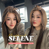 HOT OF SEASON -  SELENE MONO Monofilament Handmade Wig 6X5 Full Monofilament Hand Tied Top Wig 25 Inches Caramel Mono Lace Wig With Anti-slip Silicone Strips Glueless Wig SELENE MONO