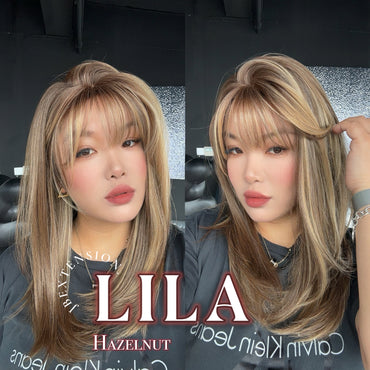 HOT OF SEASON -20 Inches Scalpiana Hazelnut Wolf Cut 3.5X4 Hard Silky Top Natural Scalp Effect Wig With Bangs LILA HAZELNUT