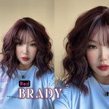 JBEXTENSION 12 Inches Scalpiana Wave Red 3.5X4 Hard Silky Top Natural Scalp Effect Wig with Bang BRADY RED