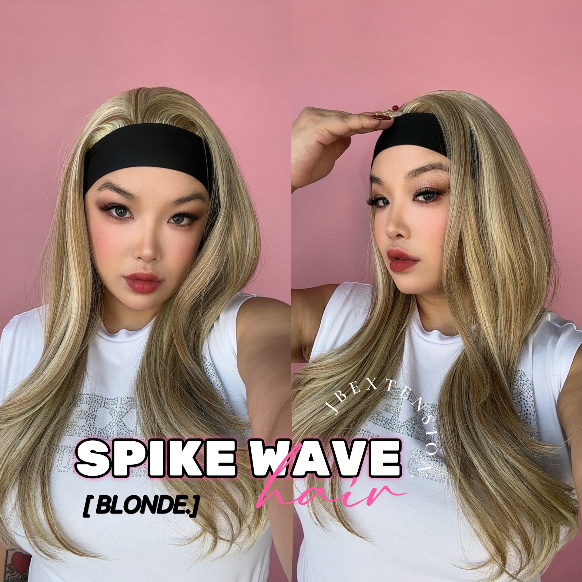 JBEXTENSION 24 Inches Long Curly Hair Blonde Headband Wig SPIKE
