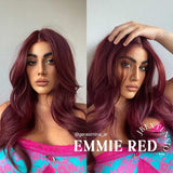 Consigue el look Influencer: Peluca precortada con encaje frontal EMMIE RED