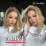 JBEXTENSION 12 Inches Panna Cotta Pre-Cut Side Part Snowflake Lace Frontlace Glueless Wig ALICE PANNA COTTA