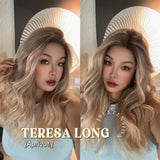 [PRE-ORDER] JBEXTENSION 22 Inches Long Apricot Pre-Cut Snowflake Lace Frontlace Glueless Wig TERESA LONG APRICOT【PERMATEASE】【BENDY EAR TABS】