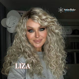 Get the Influencer Look with JBEXTENSION 19 Inches Deep Curly Blonde Pre-Cut Snowflake Lace Frontlace Glueless Wig LIZA SNOWFLAKE【PERMATEASE】【BENDY EAR TABS】