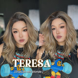 JBEXTENSION 18 Inches Shatush Mix Blonde Pre-Cut Snowflake Lace Frontlace Glueless Wig TERESA SHATUSH MIX BLONDE【PERMATEASE】【BENDY EAR TABS】