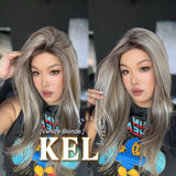 JBEXTENSION 22 Inches Venice Blonde Pre-Cut Snowflake Lace Frontlace Glueless Wig KEL VENICE BLONDE【PERMATEASE】【BENDY EAR TABS】
