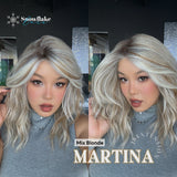[PRE-ORDER] JBEXTENSION 17 Inches Wave Mix Blonde Pre-Cut Side Part Snowflake Lace Frontlace Glueless Wig MARTINA MIX BLONDE【BENDY EAR TABS】