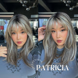 [PRE-ORDER] JBEXTENSION 17 Inches Dark Mix Blonde Pre-Cut T Part Snowflake Lace Frontlace Glueless Wig with Bangs PATRICIA【BENDY EAR TABS】