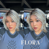 JBEXTENSION 13 Inches Mix Blonde Pre-Cut Side Part Snowflake Lace Frontlace Glueless Wig FLORA【BENDY EAR TABS】