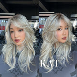 [PRE-ORDER] JBEXTENSION 20 Inches Mix Blonde Long Pre-Cut T Part Snowflake Lace Frontlace Glueless Wig KAT【BENDY EAR TABS】