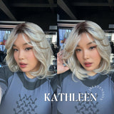 JBEXTENSION 15 Inches Mix Blonde Pre-Cut T Part Snowflake Lace Frontlace Glueless Wig KATHLEEN【BENDY EAR TABS】