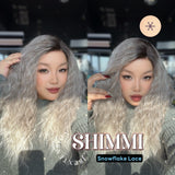 JBEXTENSION 21 Inches Ash Grey Deep Curly Pre-Cut Side Part Snowflake Lace Frontlace Glueless Wig SHIMMI【BENDY EAR TABS】