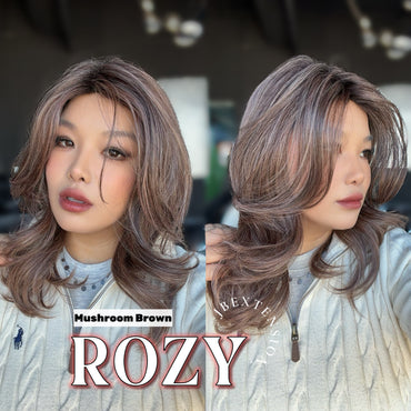 JBEXTENSION 17 Inches Mushroom Brown Curly Women Fashion Full Machine Wig ROZY MUSHROOM BROWN【PLUS PERMATEASE】【BENDY EAR TABS】