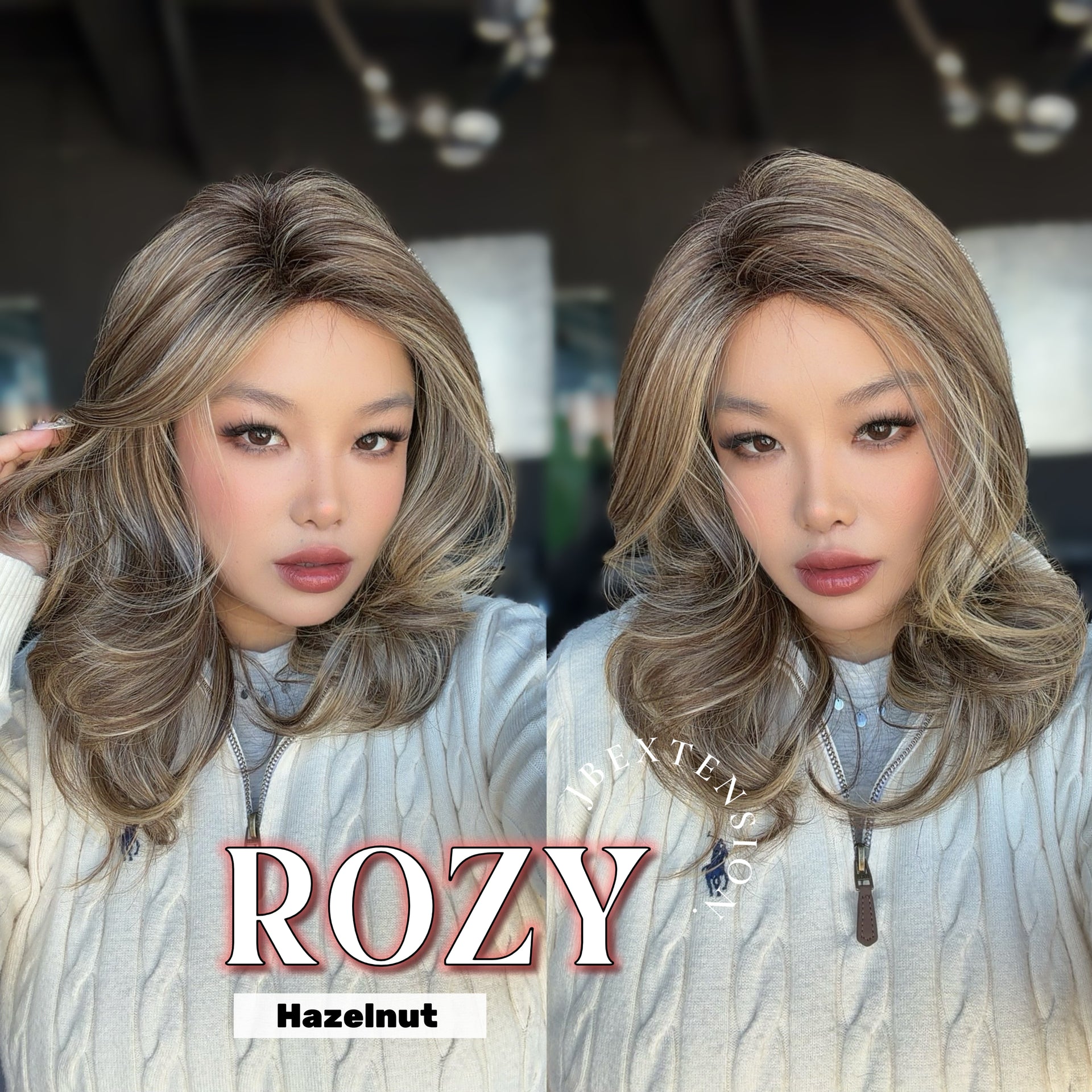 JBEXTENSION 17 Inches Hazelnut Curly Women Fashion Full Machine