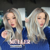 JBEXTENSION Peluca de encaje frontal para mujer de longitud media marrón de 22 pulgadas ROBY 150% de densidad