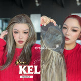 [PRE-ORDER] JBEXTENSION 22 Inches Hazelnut Blonde Highlight Pre-Cut 13X6 Free Part Snowflake Lace Frontlace Glueless Wig KEL PRO - HAZELNUT【BENDY EAR TABS】