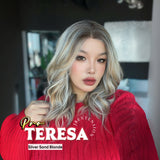 [PRE-ORDER] JBEXTENSION 18 Inches Silver Sand Blonde Pre-Cut 13X6 Free Part Snowflake Lace Frontlace Glueless Wig TERESA PRO - SILVER SAND BLONDE【BENDY EAR TABS】
