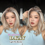 JBEXTENSION D.KAY MONO Partial Monofilament Wig 18 Inches Light Mix Blonde Partial Mono Lace Glueless Women Fashion Wig D.KAY MONO LIGHT MIX BLONDE【BENDY EAR TABS】