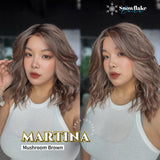 JBEXTENSION 17 Inches Wave Mushroom Brown Pre-Cut Side Part Snowflake Lace Frontlace Glueless Wig MARTINA MUSHROOM BROWN【BENDY EAR TABS】