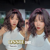 JBEXTENSION 14 Inches Scalpiana Wave Peacock 3.5X4 Hard Silky Top Natural Scalp Effect Wig with Bangs OSSIE SHORT - PEACOCK