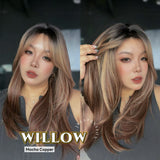 JBEXTENSION 22 Inches Mocha Copper Wig WILLOW MOCHA COPPER