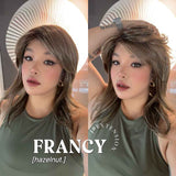 JBEXTENSION 18 Inches Hazelnut Women Fashion Full Machine Wig FRANCY HAZELNUT【PLUS PERMATEASE】【BENDY EAR TABS】