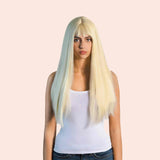 JBEXTENSION 22 Inches Light Blonde Straight Wig With Full Bangs JANETH