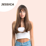 [PRE-ORDER] JBEXTENSION 20 Inches Nature Straight OMBRè Brown Wig With Bangs JESSICA